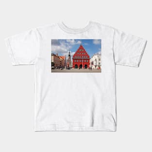 Greifswald market square; City Hall; Cathedral; Greifswald Kids T-Shirt